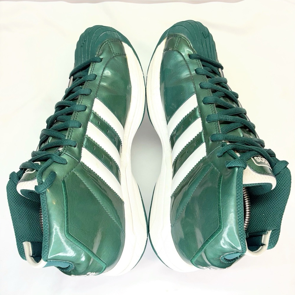VTG 2002 Adidas Pro Model Mid Basketball Shoes Men's US 11 Green Metallic Y2K - Picture 6 of 16